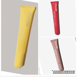 Rhode Skin Set of 3 Peptide Lip Tint Nourishing Glaze Lip Balm NEW